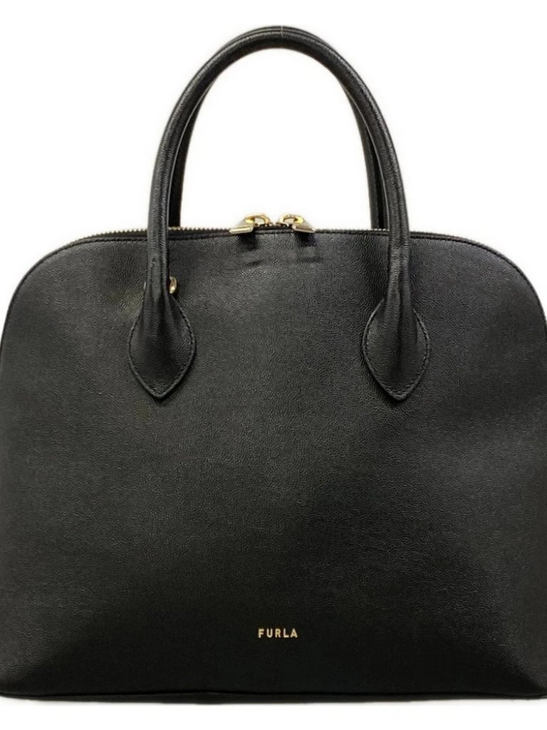 Furla Code M Dome Satchel Bzy6fcd Black Leather Handbag